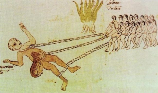 Un grupo de nativos en las tierras altas de México central capturan y dan muerte a un gigante. Imagen sacada de Internet